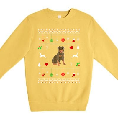 Rottweiler Ugly Christmas Design Dog Lover Gift Cute Gift Premium Crewneck Sweatshirt