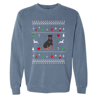 Rottweiler Ugly Christmas Design Dog Lover Gift Cute Gift Garment-Dyed Sweatshirt