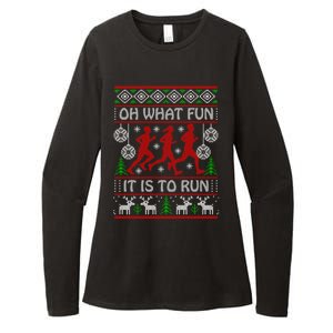 Running Ugly Christmas Oh What Fun It Is To Run Funny Ugly Gift Womens CVC Long Sleeve Shirt