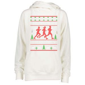 Running Ugly Christmas Oh What Fun It Is To Run Funny Ugly Gift Womens Funnel Neck Pullover Hood