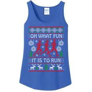 Running Ugly Christmas Oh What Fun It Is To Run Funny Ugly Gift Ladies Essential Tank