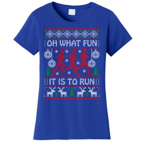 Running Ugly Christmas Oh What Fun It Is To Run Funny Ugly Gift Women's T-Shirt