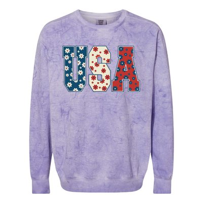 Retro Usa Comfort Colors Graphic Colorblast Crewneck Sweatshirt