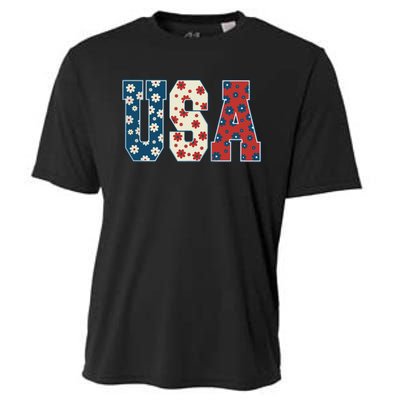 Retro Usa Comfort Colors Graphic Cooling Performance Crew T-Shirt