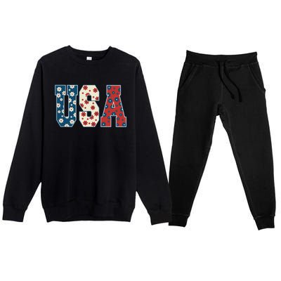 Retro Usa Comfort Colors Graphic Premium Crewneck Sweatsuit Set