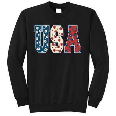 Retro Usa Comfort Colors Graphic Tall Sweatshirt