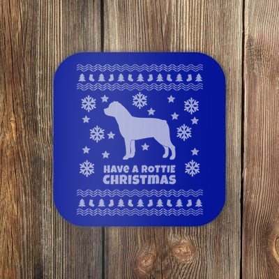 Rottweiler Ugly Christmas Rottie Holiday Gift Coaster