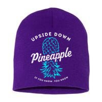 Retro Upside Down Pineapple Swinger Short Acrylic Beanie