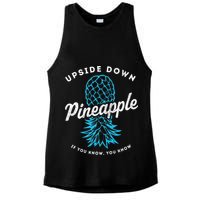 Retro Upside Down Pineapple Swinger Ladies PosiCharge Tri-Blend Wicking Tank