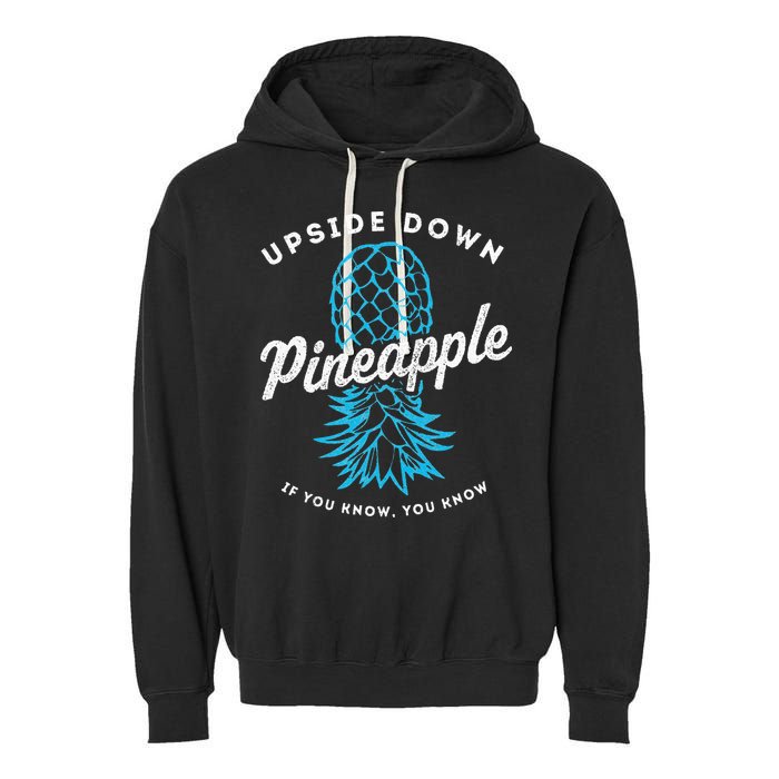 Retro Upside Down Pineapple Swinger Garment-Dyed Fleece Hoodie