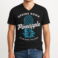 Retro Upside Down Pineapple Swinger V-Neck T-Shirt