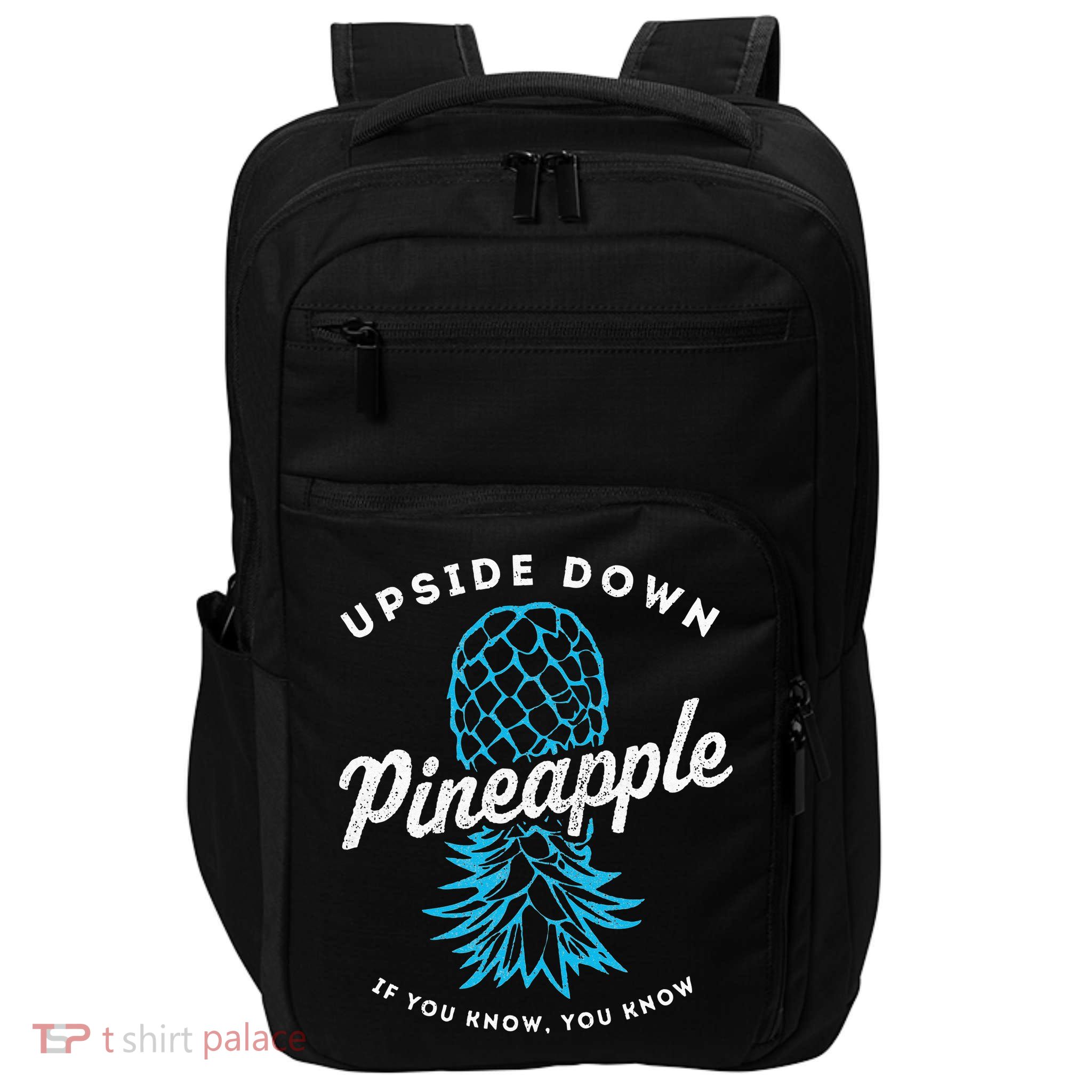 Retro Upside Down Pineapple Swinger Impact Tech Backpack