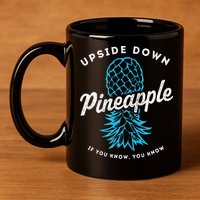 Retro Upside Down Pineapple Swinger 11oz C Handle Ceramic Mug