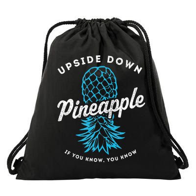 Retro Upside Down Pineapple Swinger Drawstring Bag