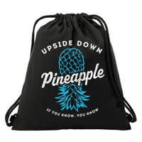 Retro Upside Down Pineapple Swinger Drawstring Bag