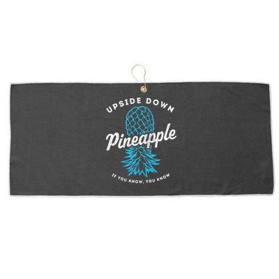 Retro Upside Down Pineapple Swinger Large Microfiber Waffle Golf Towel