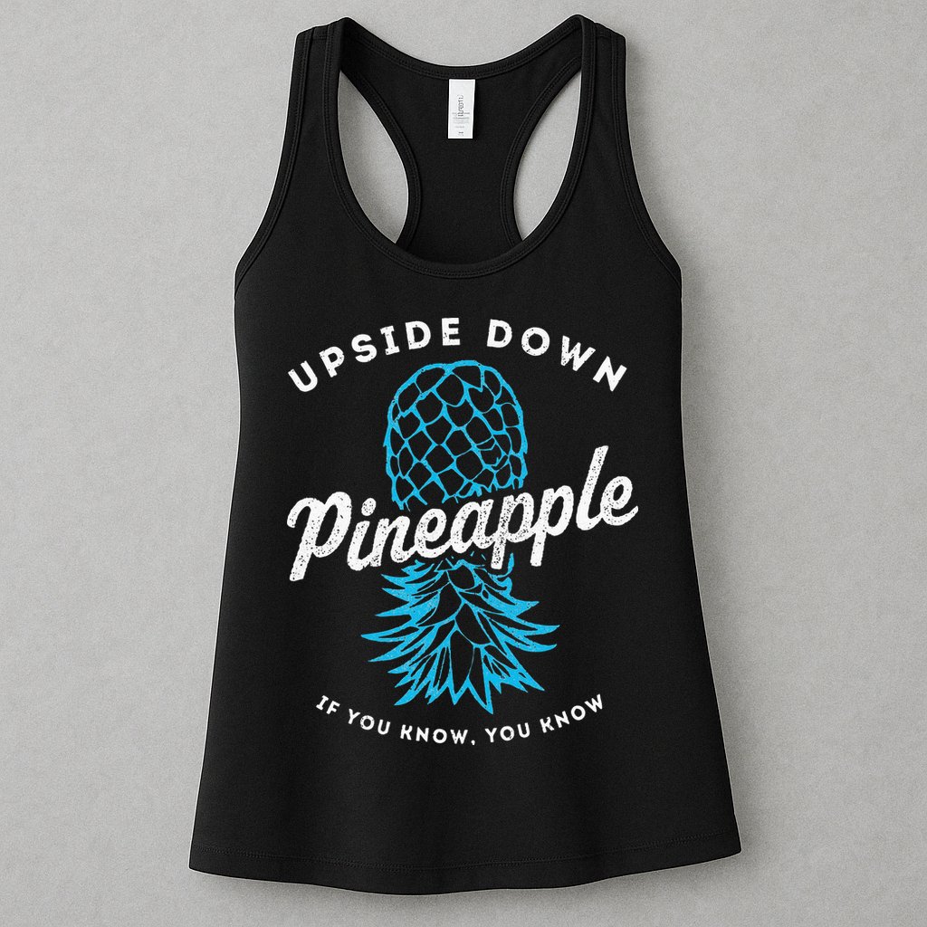 Retro Upside Down Pineapple Swinger Womens Tank Top