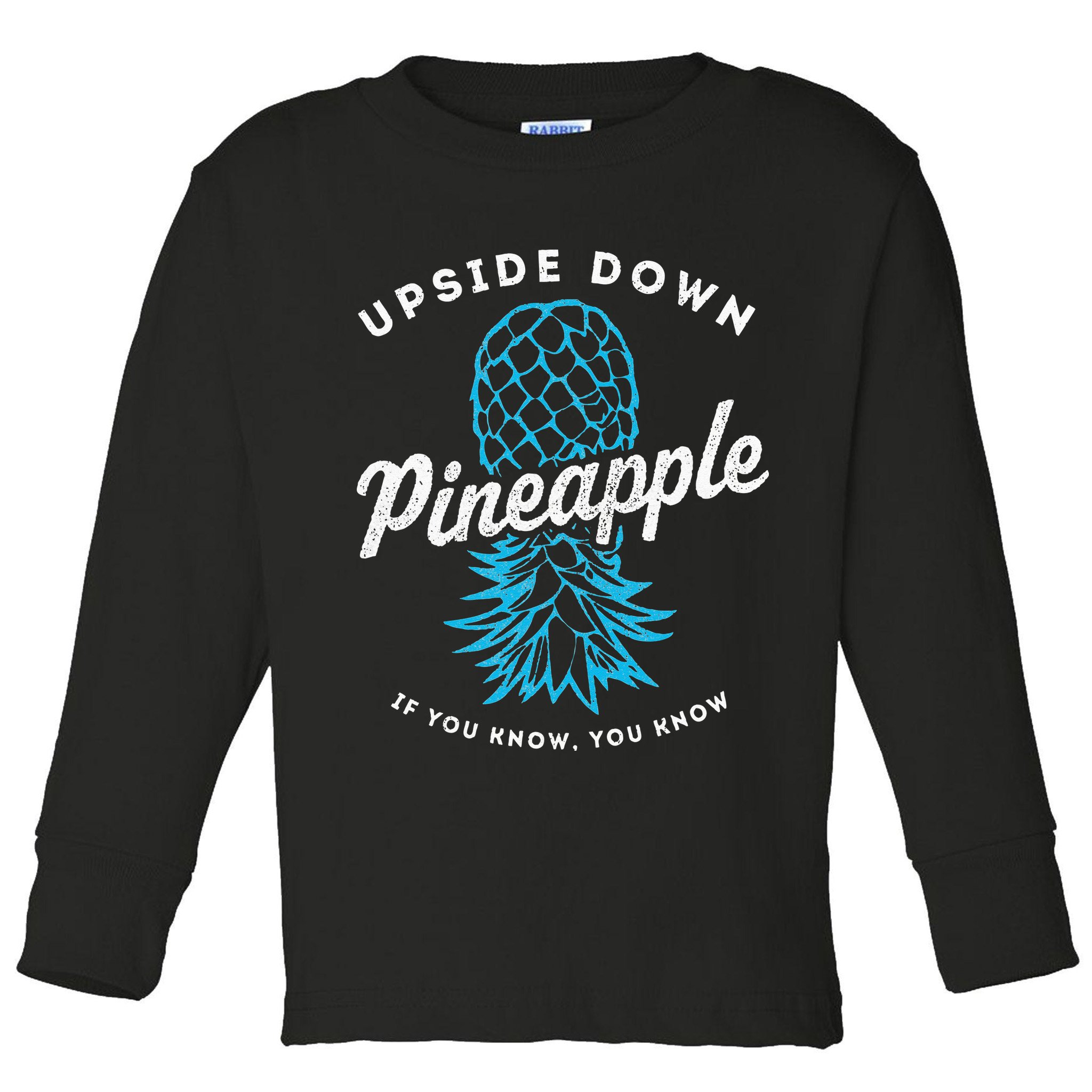 Retro Upside Down Pineapple Swinger Toddler Long Sleeve Shirt