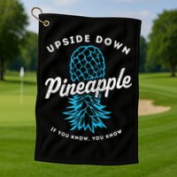 Retro Upside Down Pineapple Swinger Golf Towel