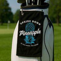 Retro Upside Down Pineapple Swinger Golf Towel