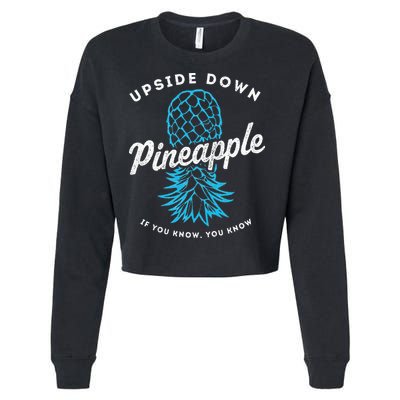Retro Upside Down Pineapple Swinger Cropped Pullover Crew