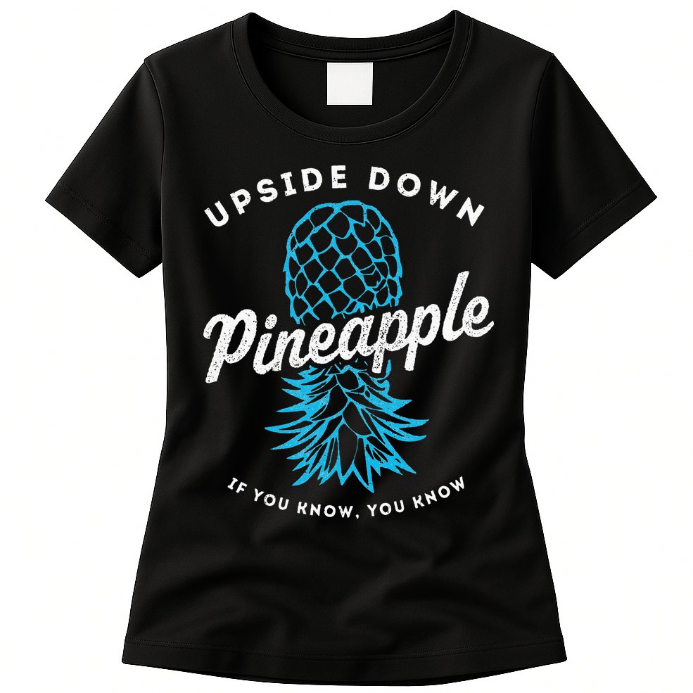 Retro Upside Down Pineapple Swinger Womens T-Shirt