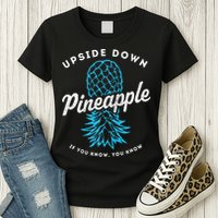 Retro Upside Down Pineapple Swinger Womens T-Shirt