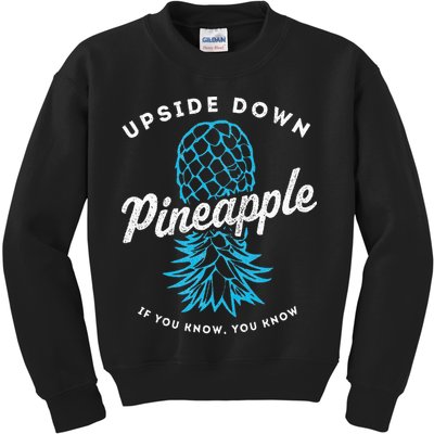 Retro Upside Down Pineapple Swinger Kids Sweatshirt