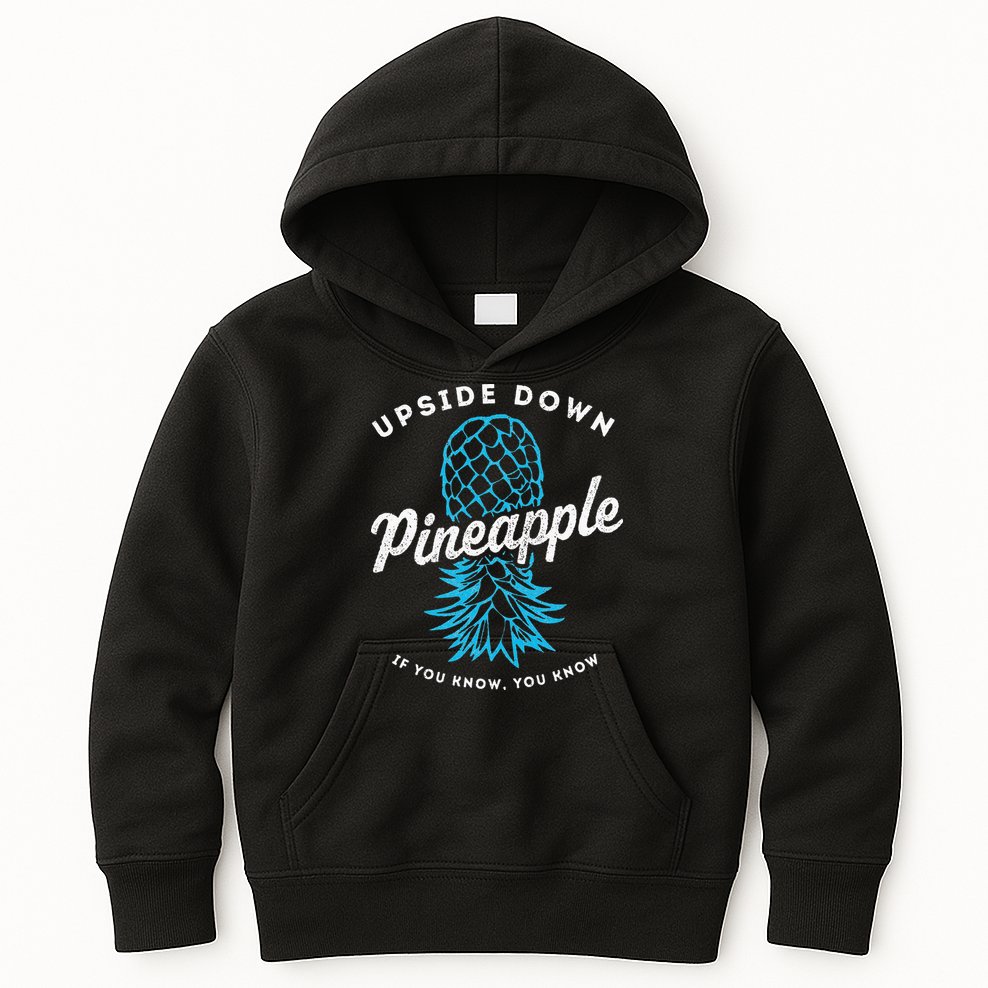 Retro Upside Down Pineapple Swinger Kids Hoodie