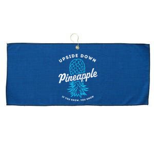 Retro Upside Down Pineapple Swinger Large Microfiber Waffle Golf Towel