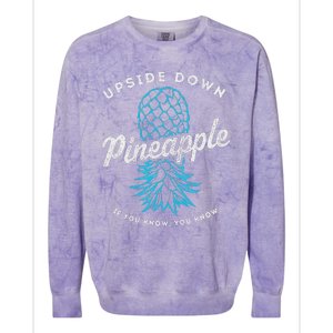 Retro Upside Down Pineapple Swinger Colorblast Crewneck Sweatshirt