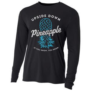 Retro Upside Down Pineapple Swinger Cooling Performance Long Sleeve Crew