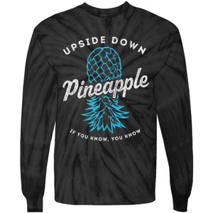 Retro Upside Down Pineapple Swinger Tie-Dye Long Sleeve Shirt