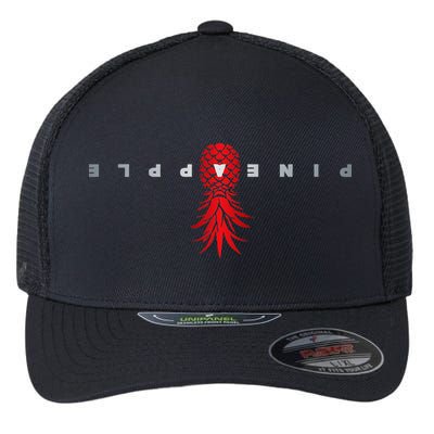 Retro Upside Down Pineapple Swinger Flexfit Unipanel Trucker Cap