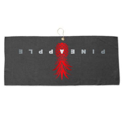 Retro Upside Down Pineapple Swinger Large Microfiber Waffle Golf Towel