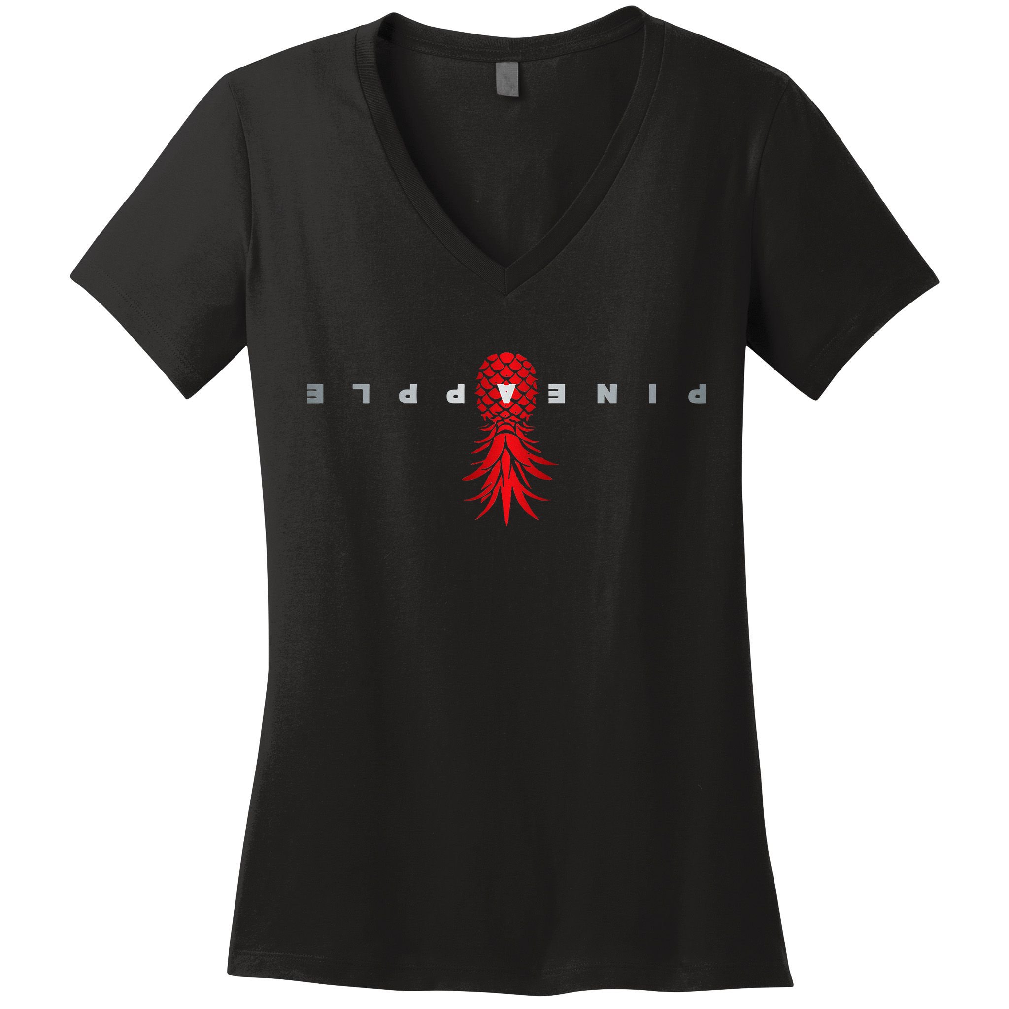 Retro Upside Down Pineapple Swinger Women's V-Neck T-Shirt