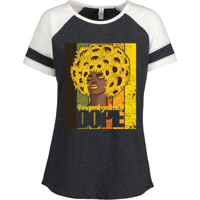 Retro Unapologetically Dope Gift Enza Ladies Jersey Colorblock Tee