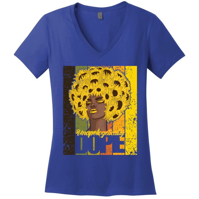 Retro Unapologetically Dope Gift Women's V-Neck T-Shirt