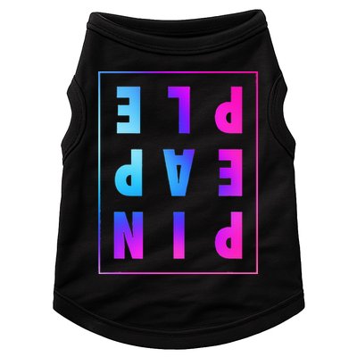Retro Upside Down Pineapple Swinger Pastel Text Grid Doggie Tank