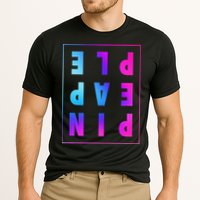 Retro Upside Down Pineapple Swinger Pastel Text Grid Performance Shirt