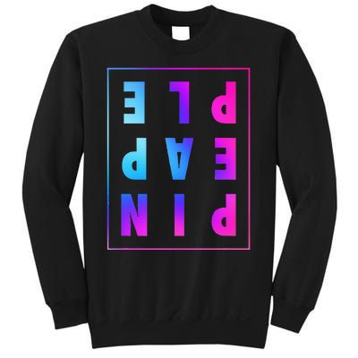 Retro Upside Down Pineapple Swinger Pastel Text Grid Sweatshirt