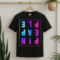 Retro Upside Down Pineapple Swinger Pastel Text Grid T-Shirt