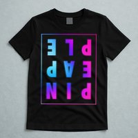 Retro Upside Down Pineapple Swinger Pastel Text Grid T-Shirt