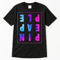 Retro Upside Down Pineapple Swinger Pastel Text Grid Tall T-Shirt