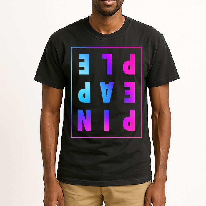 Retro Upside Down Pineapple Swinger Pastel Text Grid Tall T-Shirt