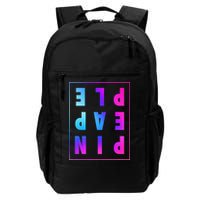Retro Upside Down Pineapple Swinger Pastel Text Grid Backpack