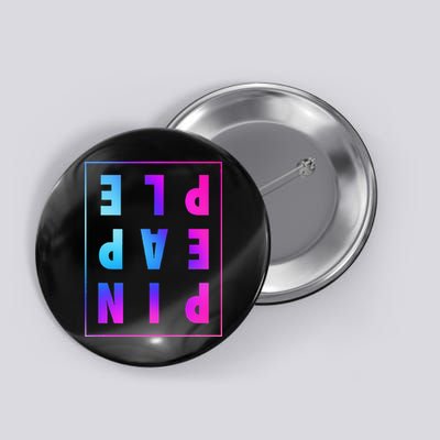 Retro Upside Down Pineapple Swinger Pastel Text Grid Button