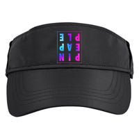 Retro Upside Down Pineapple Swinger Pastel Text Grid Adult Drive Performance Visor