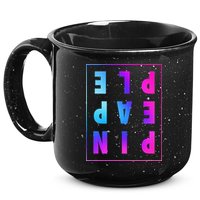 Retro Upside Down Pineapple Swinger Pastel Text Grid 15oz Campfire Ceramic Mug