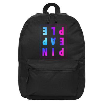 Retro Upside Down Pineapple Swinger Pastel Text Grid 16 in Basic Backpack